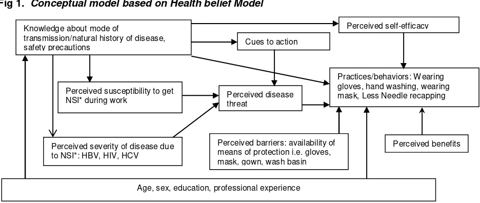 Fig 1.  Conceptual model based on Health belief Model 