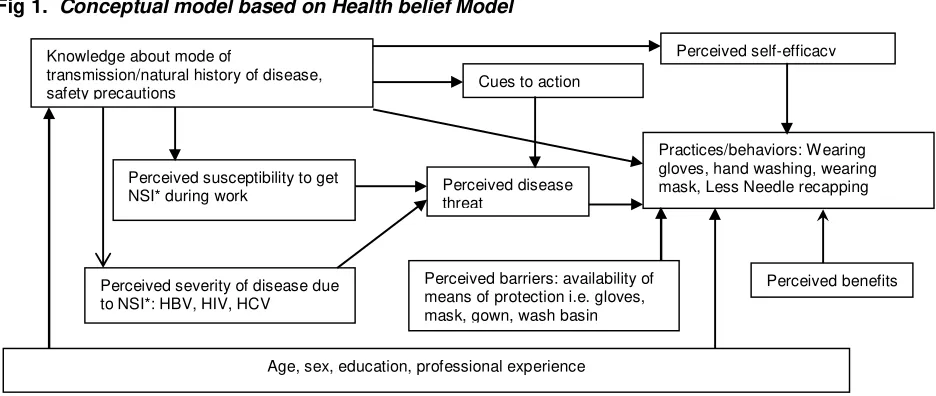 Fig 1.  Conceptual model based on Health belief Model 