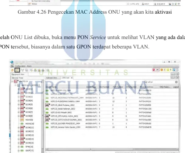 Gambar 4.27 Pengecekan VLAN yang sudah ada di OLT 