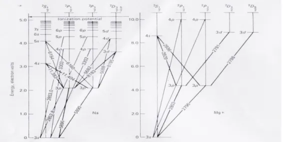 Gambar 1.1 Energi level atom Na dan Mg +