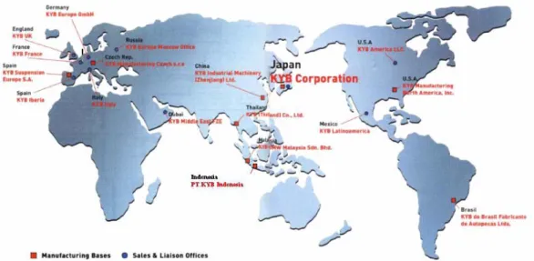 Gambar 1.1 Peta Perusahaan Kayaba di Dunia 