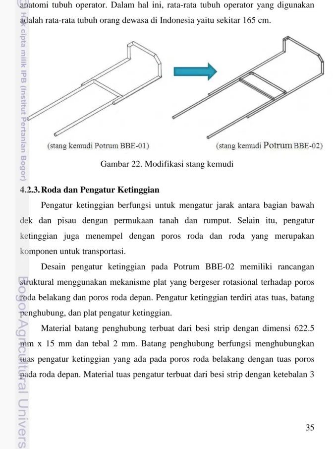 Gambar 22. Modifikasi stang kemudi 