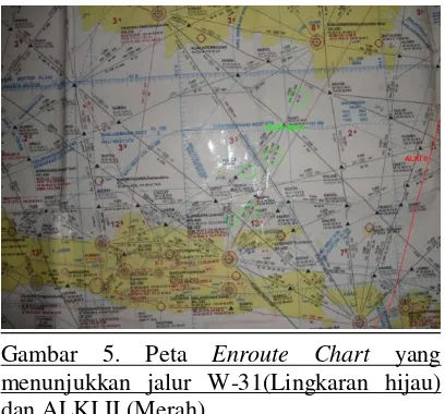 Gambar 4.Rute Penerbangan diatas ALKI pada Enroute Chart   