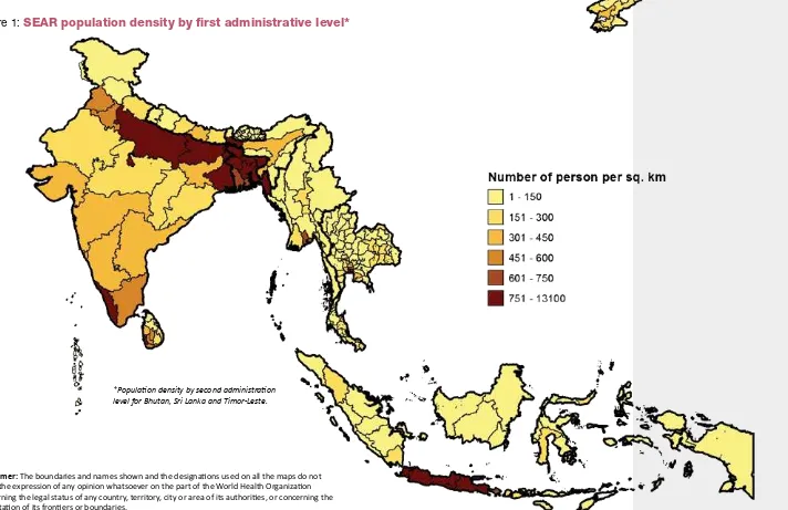 Figure 1: SEAR population density by ﬁrst administrative level*