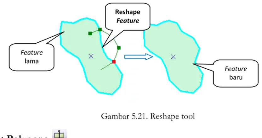 Gambar 5.21. Reshape tool Cut Polygons