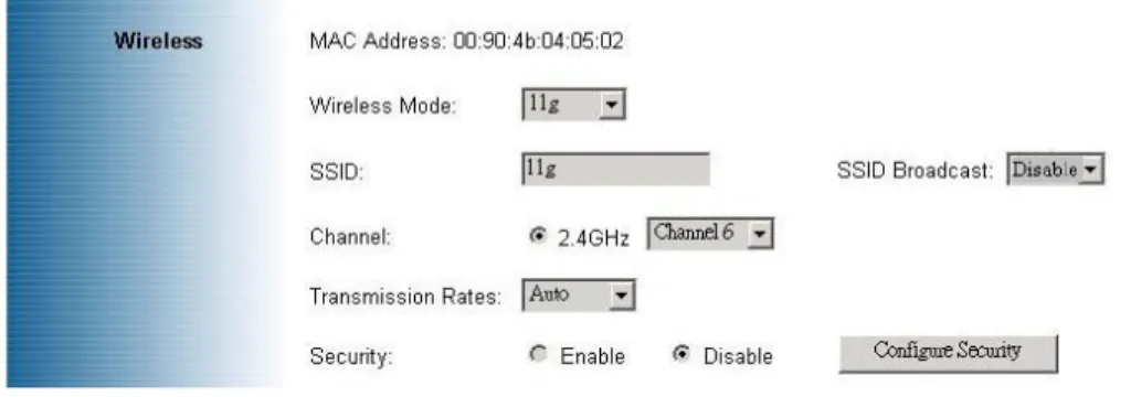 Gambar 5. Tampilan interface SSID Acess Point