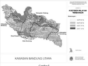 Gambar 5.Koefisien daerah terbangun di Kawasan Bandung Utara