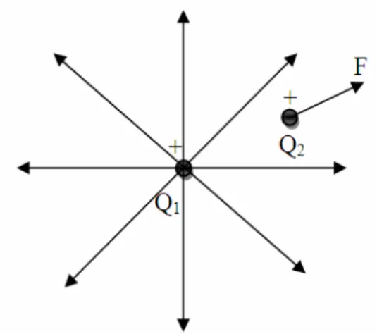 Gambar 2. 2 Vektor medan gaya suatu muatan titik 