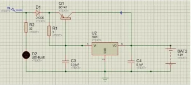 Gambar 2.4 rangkaian voltage regulator 