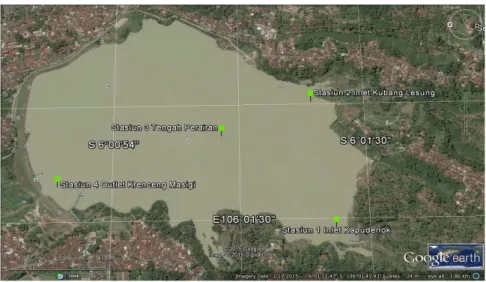 Gambar 1. Lokasi pengambilan sampel air  Fig. 1. The location of water sampling 