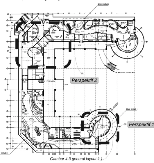 Gambar 4.3 general layout lt 1  Sumber : data pribadi 