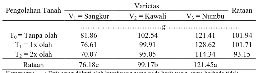 Tabel 5. Volume akar beberapa varietas sorgum dengan perbedaan  pengolahan  tanah 