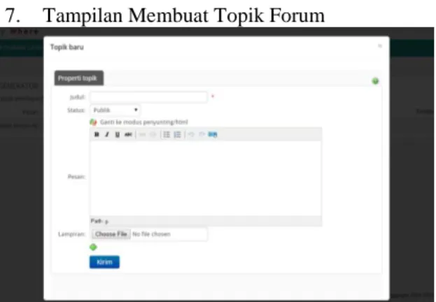 Gambar 12. Tampilan Membuat Topik Forum  Gambar  12  merupakan  tampilan  halaman  ketika  membuat  suatu  topik  baru  didalam  forum