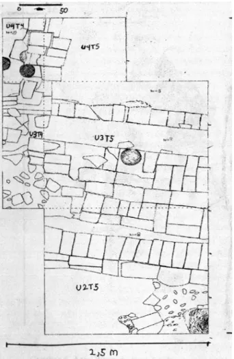 Gambar 2. Denah temuan struktur di Situs Pura Gelang  Agung tahun 2013.
