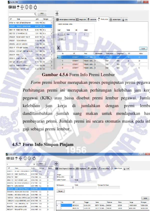 Gambar 4.5.6 Form Info Premi Lembur 