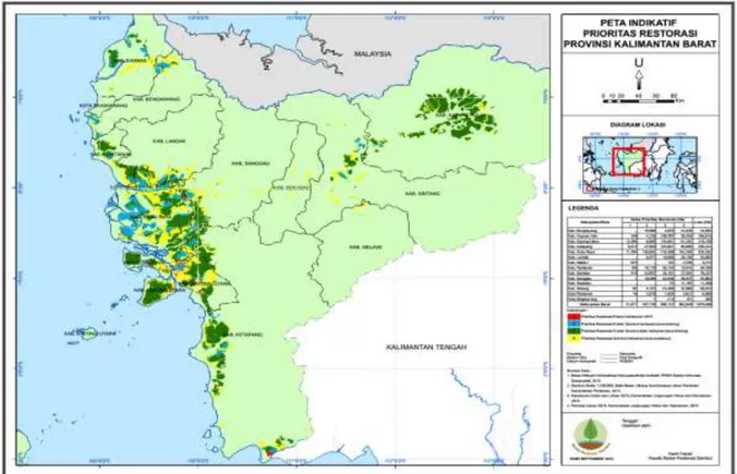 Gambar 4 – Peta Indikatif Prioritas Restorasi Provinsi Kalimantan Barat   (BRG, 2016) 