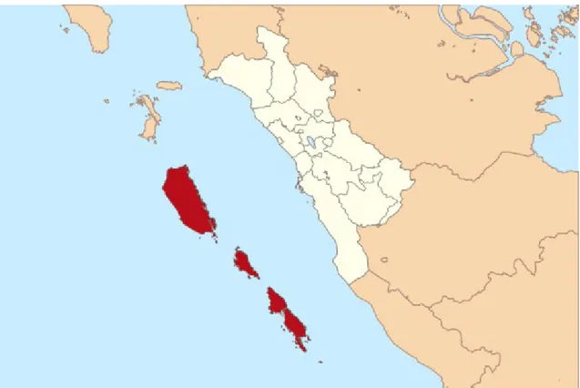 Gambar 2. 4 Peta Lokasi Kabupaten Kepulauan Mentawai 2.3.1.2 Topografi