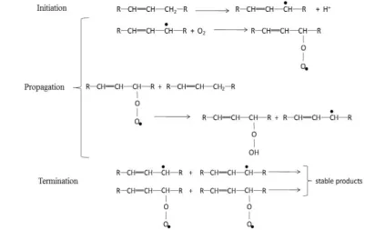 Figure 1. Chain reaction mechanism of the FAME primary oxidation stage  