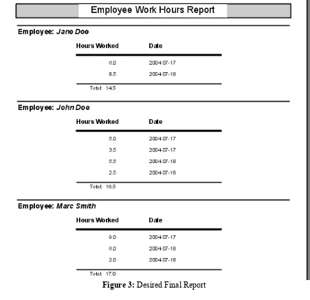 Figure 3: Desired Final Report 