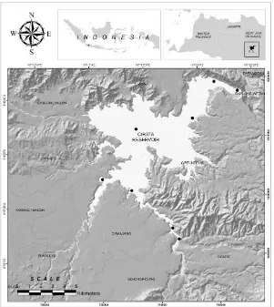 Figure 1. Study Location: Cirata Reservoir (Dots denote the sampling stations).