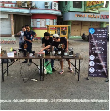 Gambar 9 : aktivitas promosi di event “Edukasi &amp; Menyeduh Bareng kopi’in Tegal” kafe Wijikopi  Sumber : Foto instagram kafe Wijikopi 