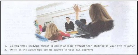 Figure 1  A student raising the left hand for asking permission to speak (Bates, 2007: 34) 
