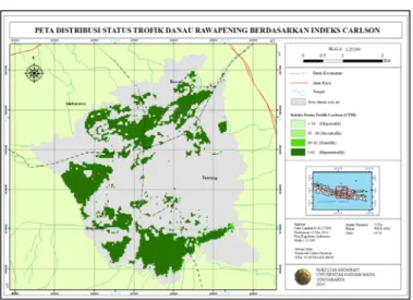 Gambar 5. Peta Distribusi Status Trofik Danau Rawapening 