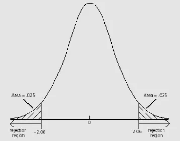 Grafik 2. Rejection Rule, α=5%, Two Side test 