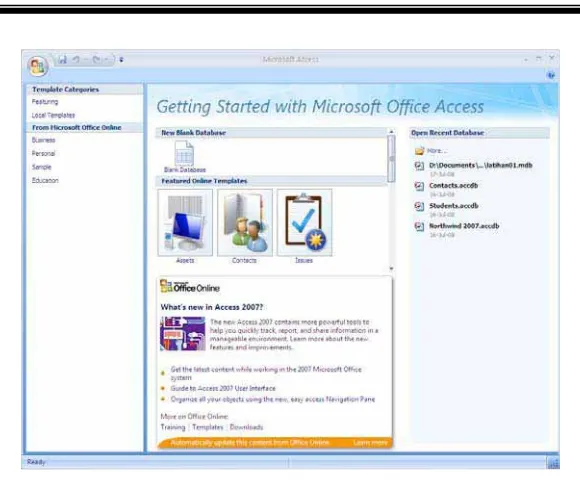 Gambar 11.1.  Microsoft Access 2007. 