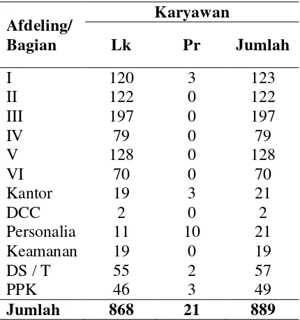 Table 2.2 Data Karyawan Pelaksana 