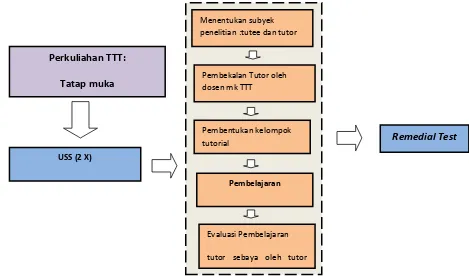 Gambar 1. Diagram alir prosedur penelitian tutor sebaya pada perkuliahan TTT 