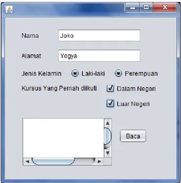 Gambar 2.13 Menset properti   dari jRadioButton1      