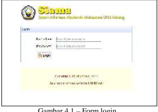 Gambar 4.1 – Form login
