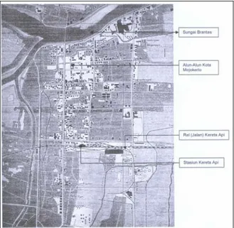 Gambar 5. Peta Kota Mojokerto th. 1945. Pada th. 
