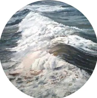 Gambar 4. 7 Memandang Laut #8, diameter 200 cm, oil on canvas  (Mayang B Pandji, 2016)