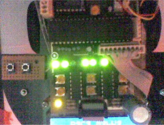 Gambar 5.2 kondisi lampu indicator ketika sensor berada di atas warna putih