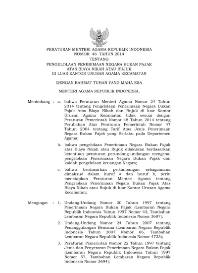 DENGAN RAHMAT TUHAN YANG MAHA ESA MENTERI AGAMA REPUBLIK INDONESIA,