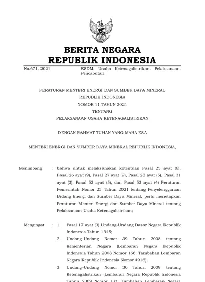 No.671, 2021 BERITA NEGARA REPUBLIK INDONESIA ESDM. Usaha ...