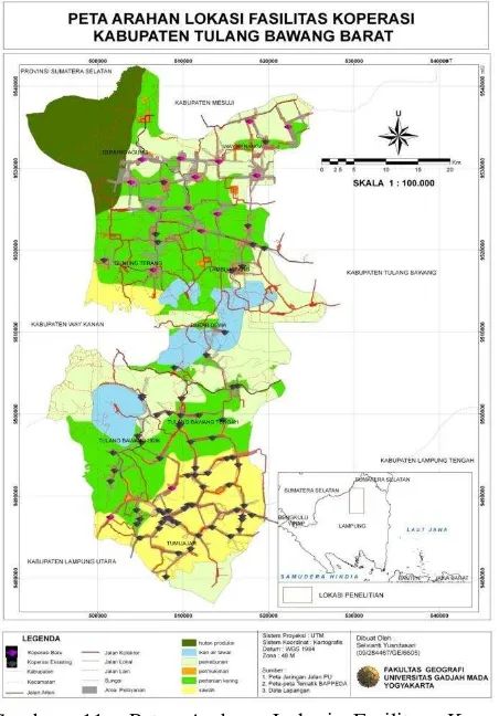 Gambar 11. Peta Arahan Lokasi Fasilitas Koperasi  Kabupaten Tulang Bawang Barat 