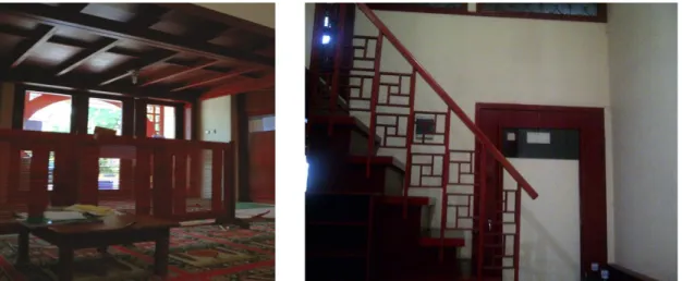 Gambar 5 : Penggunaan warna merah dan unsur kayu yang dominan pada bangunan  Masjid Lautze 2