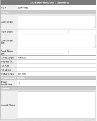 Gambar 2. Form data tugas akhir 
