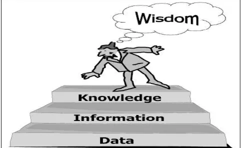 Gambar 1. Hierarki Data-Informasi dan Knowledge (Sumber : Akhmad Hidayatno, 2006)   