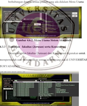 Gambar 4.6.2. Menu Utama Sistem Akademik