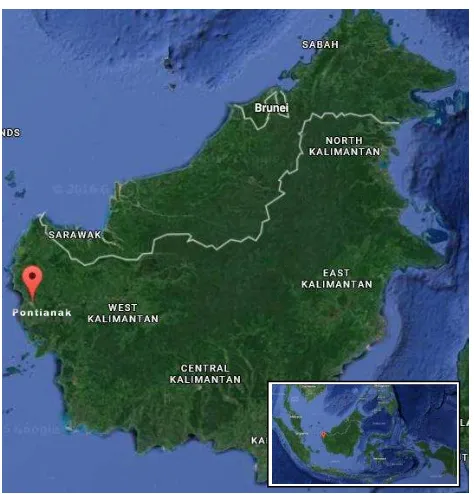 Figure 2. The study area, Pontianak, West Borneo (Google Map, 2015) 