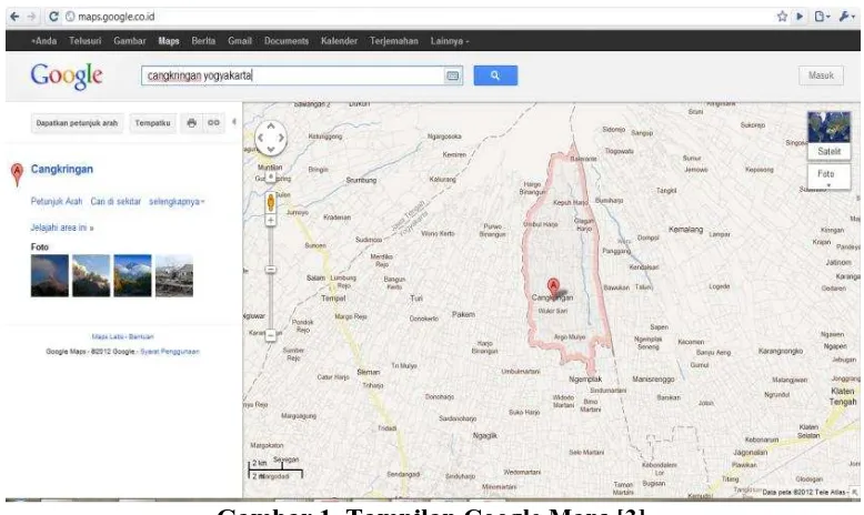 Gambar 1. Tampilan Google Maps [3] 