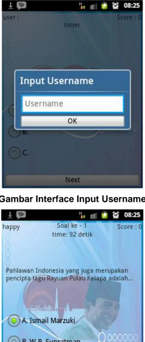 Gambar Interface Input Username 