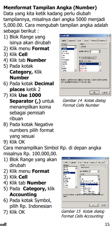 Gambar 14  Kotak dialog  Format Cells Number 