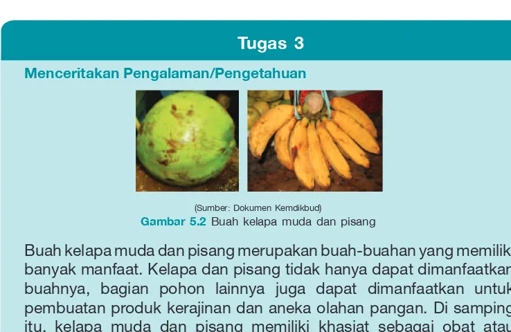 Gambar 5.2 Buah kelapa muda dan pisang 