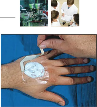 Gambar 1. (A) Etil klorida dalam kemasan botol dan  kaleng. 7  (B) Frigiderm, anestesi semprot dengan  kand-ungan bahan aktif diklorotetrafluoroetan