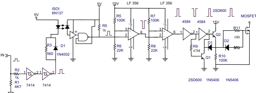 Gambar 4. Rangkaian penggerak MOSFET tunggal  